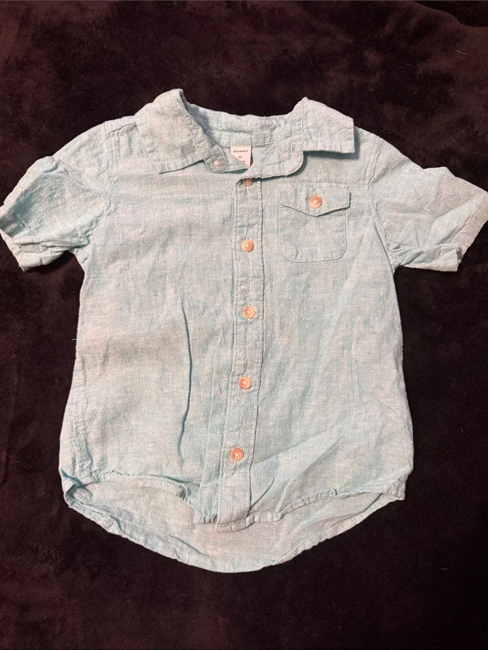 Old Navy Light Blue Short-Sleeve Button-Down Shirt